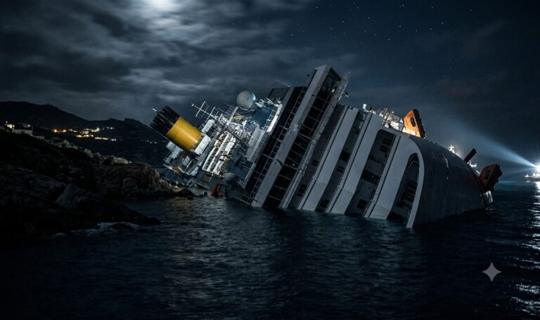 Benedetto Minuto intervista e ricostruzione notturna della nave Costa Concordia al Giglio