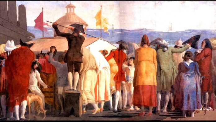 Affresco Il mondo nuovo di Giandomenico Tiepolo per le mostre d'arte a ottobre 2026 alle Gallerie d'Italia.