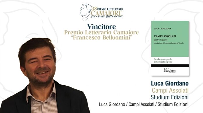 Luca Giordano Premio Camaiore intervistato per la vittoria del libro Campi assolati