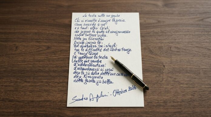 Manoscritto autografo della poesia 